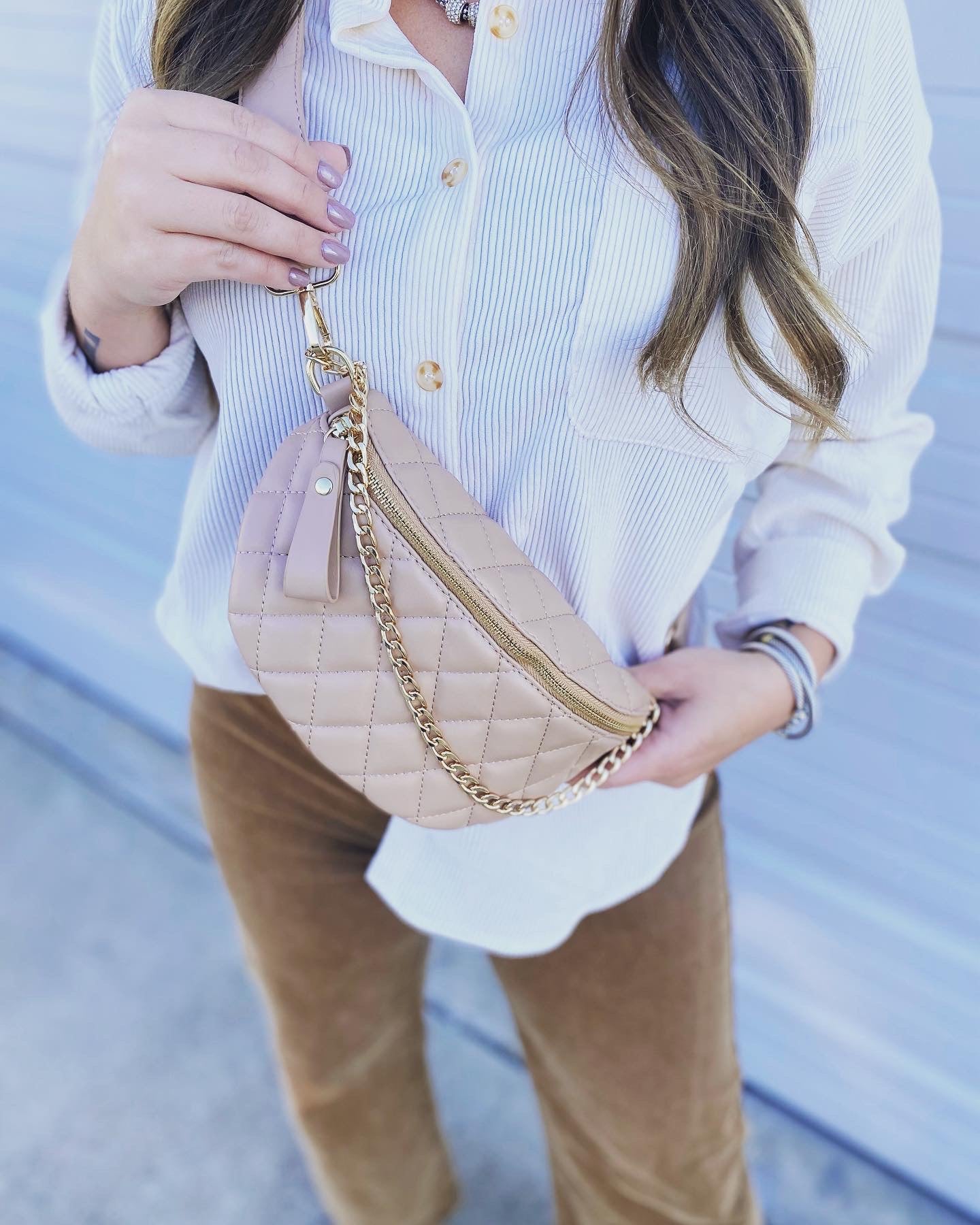 QUILTED CROSSBODY CREAM